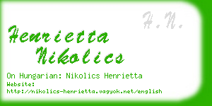 henrietta nikolics business card